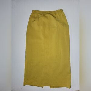 90s Vintage Carissimo Chartreuse Pencil Skirt Size 8
